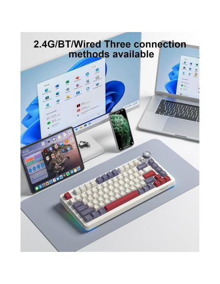 Teclado Mecánico LEOBOG AU75 Inalámbrico RGB 75%