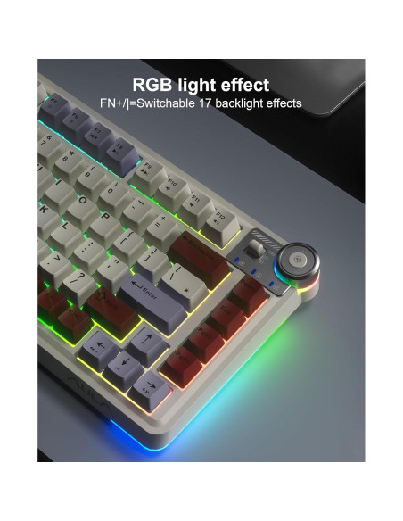 Teclado Mecánico LEOBOG AU75 Inalámbrico RGB 75%