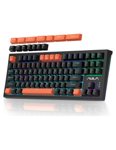 Teclado mecánico AULA F3032 compacto USB retroiluminado