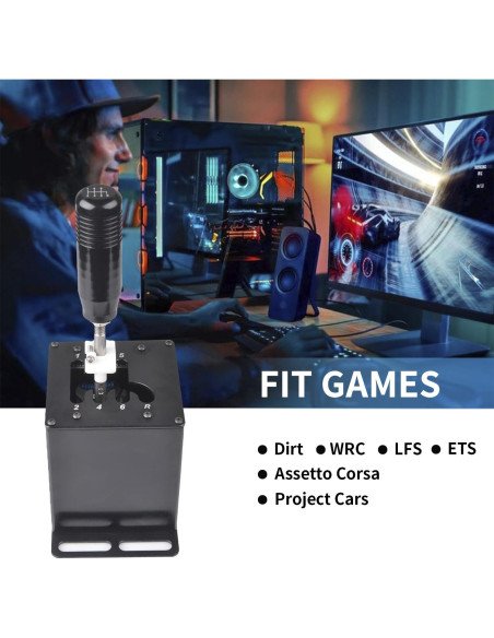 Simulador de PC USB CNRAQR Shifter 6+R para Volantes