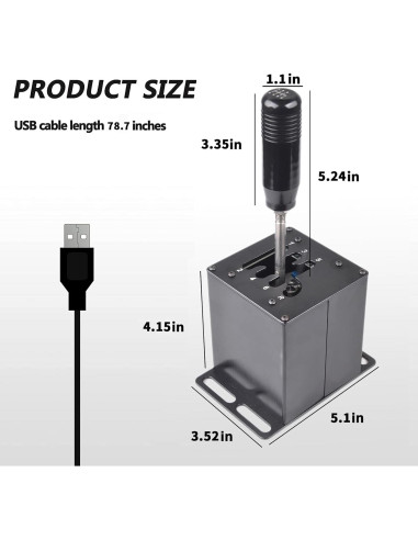 Simulador de PC USB CNRAQR Shifter 6+R para Volantes