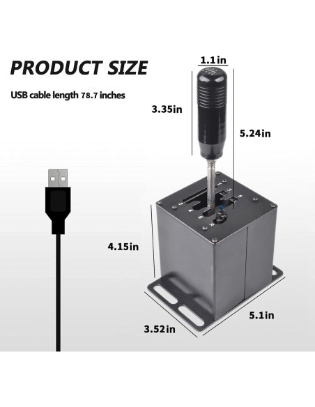 Simulador de PC USB CNRAQR Shifter 6+R para Volantes
