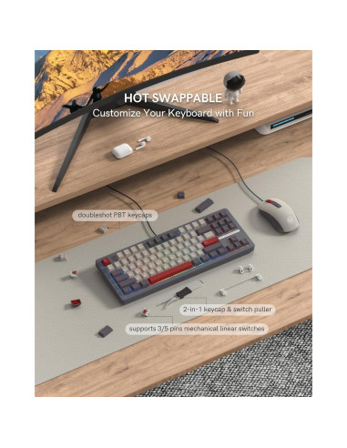 Teclado Mecánico Womier M87 TKL RGB 87 Teclas USB C