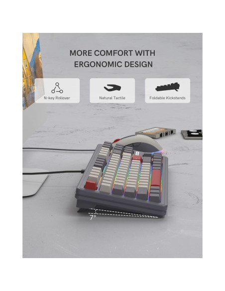 Teclado Mecánico Womier M87 TKL RGB 87 Teclas USB C