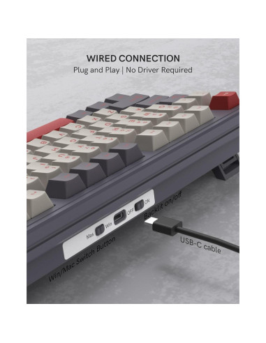 Teclado Mecánico Womier M87 TKL RGB 87 Teclas USB C