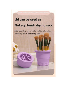 Taza de limpieza 2 en 1 de brochas de maquillaje - Púrpura 2
