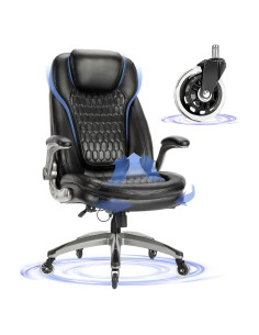 Silla de Oficina Ergonómica COLAMY 6686 Negra con Ruedas Mejoradas