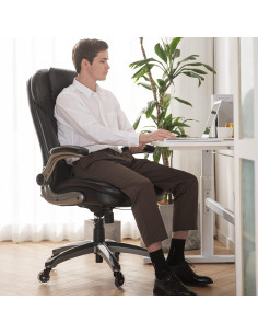 Silla de Oficina Ergonómica COLAMY 6686 Negra con Ruedas Mejoradas 2