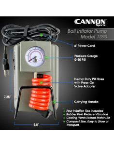 Bomba Infladora Eléctrica Cannon Sports 120V con Manómetro 2