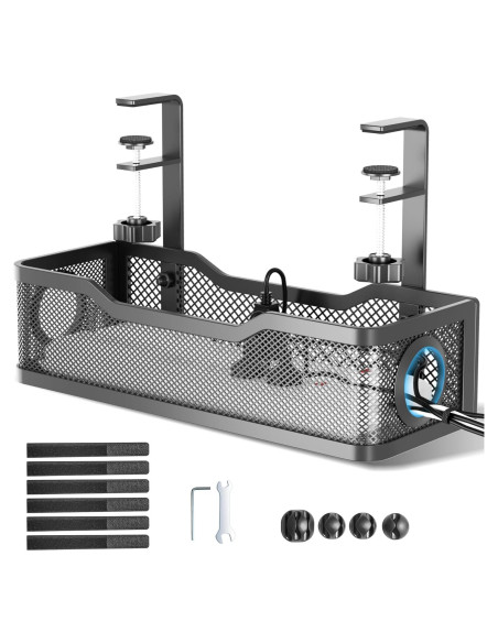Bandeja de gestión de cables Orapoke negra para escritorio