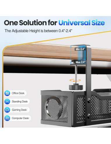 Bandeja de gestión de cables Orapoke negra para escritorio