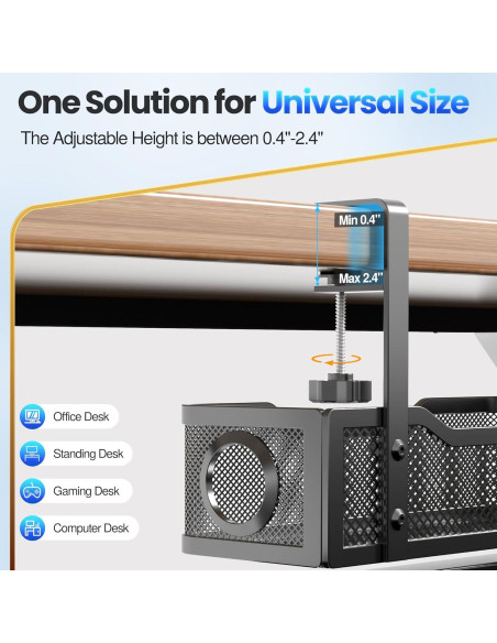 Bandeja de gestión de cables Orapoke negra para escritorio