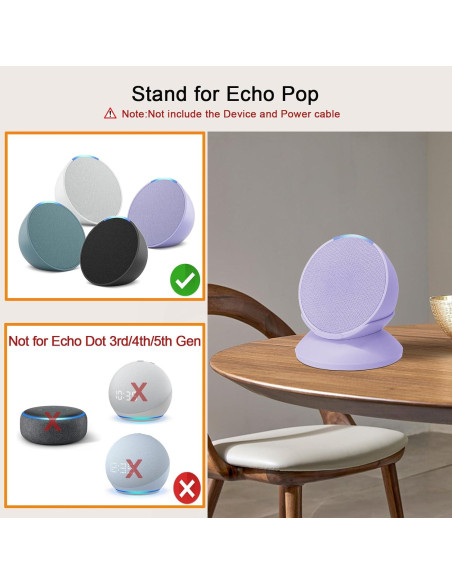 Soporte de Mesa para Echo Pop C YECEN - Gestión de Cables, Lavanda