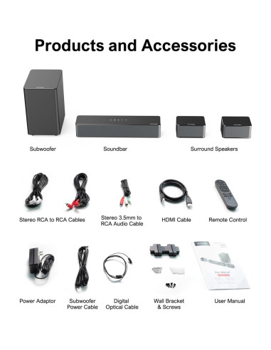 Barra de Sonido 5.1 Ultimea Poseidon D60 con Dolby Atmos 410W