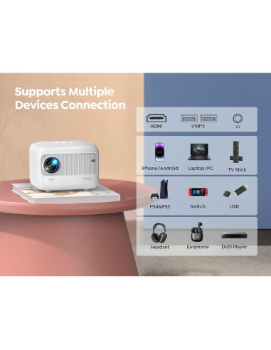 Mini Proyector YABER E1 1080P WiFi 5G Bluetooth 5.2 Portátil