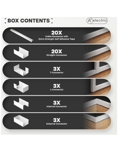 Canal de Cables A Plus Plastik 8.53m Blanco Autoadhesivo