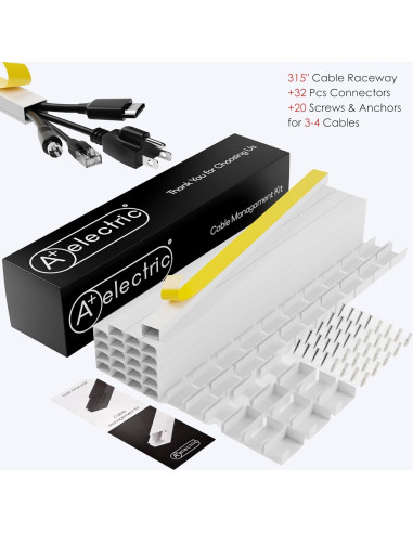 Canal de Cables A Plus Plastik 8.53m Blanco Autoadhesivo