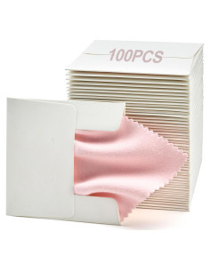 Paño de Limpieza de Joyería Point-Ring 100 Piezas Rosa 8x8cm