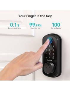 Cerradura Inteligente WiFi Hornbill con Huella Dactilar y Manijas 2