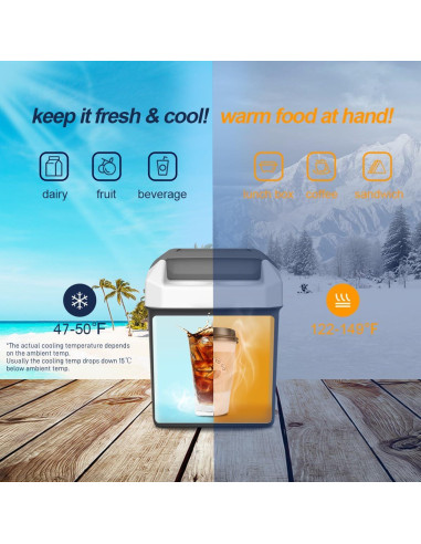 TREFAN Enfriador y Calentador Eléctrico 8 Litros 12V