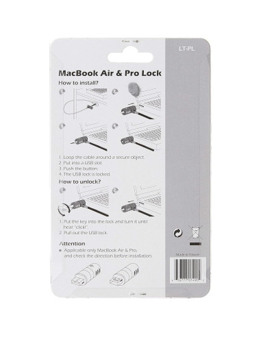 Candado de Seguridad USB 3.0 CTA Digital para MacBook