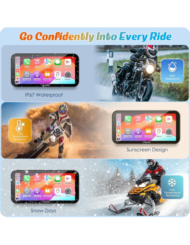 Pantalla Carplay Carpuride W603 6.3" Táctil Impermeable