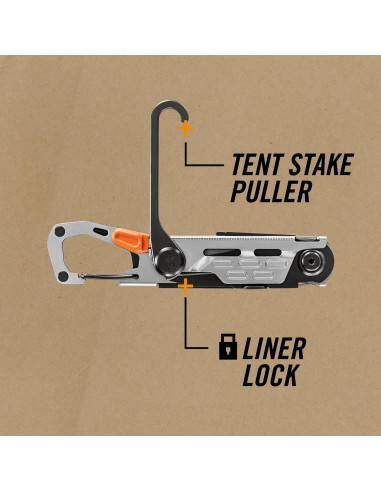 Multi-herramienta Gerber Gear Stake Out 11-en-1 Plata