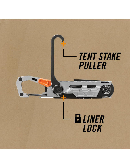 Multi-herramienta Gerber Gear Stake Out 11-en-1 Plata