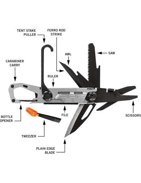 Multi-herramienta Gerber Gear Stake Out 11-en-1 Plata