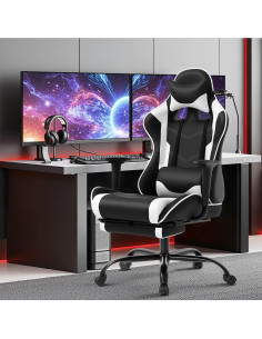 Silla de Oficina Ergonómica BestOffice, Giratoria y Ajustable, Blanco 2