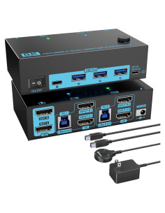 Conmutador KVM HDMI 2.1 DXchip001 8K 2 Monitores 2 PCs