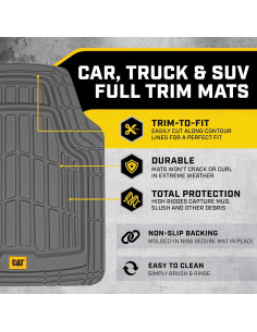 Alfombrillas de Goma CAT CAMT-1004-GR para Auto SUV Gris 2
