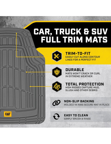 Alfombrillas de Goma CAT CAMT-1004-GR para Auto SUV Gris