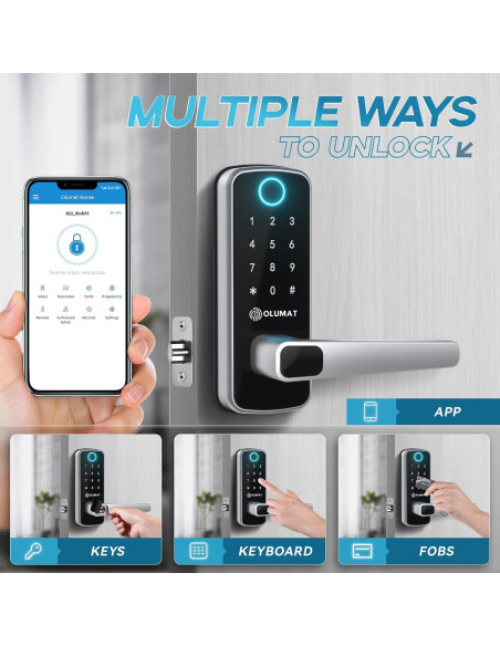 Cerradura Inteligente OLUMAT B22 con Huella Dactilar y Teclado