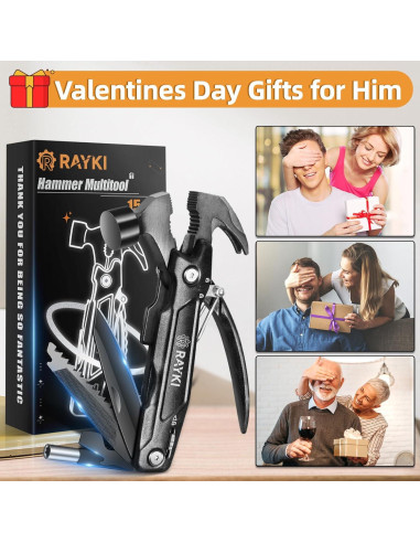 Martillo Multiherramienta 15 en 1 Rayki con Caja Regalo