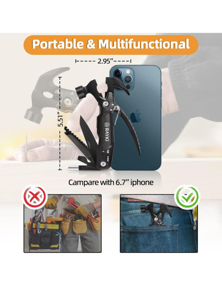 Martillo Multiherramienta 15 en 1 Rayki con Caja Regalo