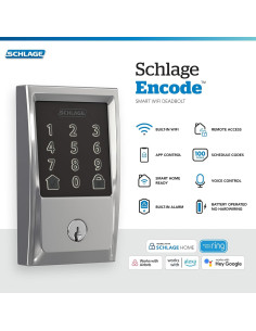 Cerradura Inteligente WiFi Schlage Encode Century Cromo 2