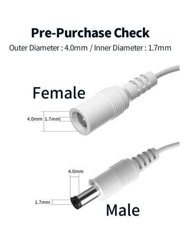 Cable de Extensión Tonton 15W 3,05m para Echo Dot y Fire TV