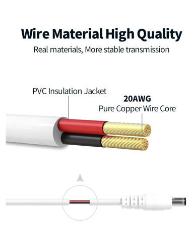 Cable de Extensión Tonton 15W 3,05m para Echo Dot y Fire TV