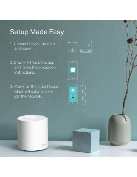 TP-Link Deco X20 WiFi 6 Mesh - Cubre 538 m, Paquete de 3