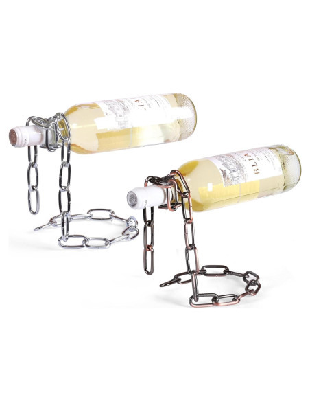 Soporte de Vino Flotante Yomktsvn 2PCS Plata y Marrón