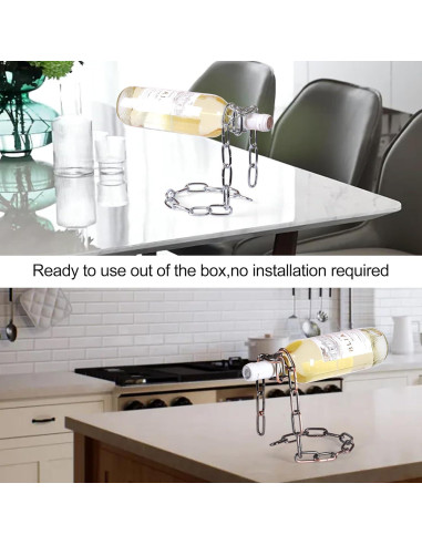 Soporte de Vino Flotante Yomktsvn 2PCS Plata y Marrón