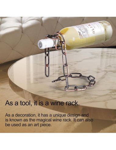 Soporte de Vino Flotante Yomktsvn 2PCS Plata y Marrón