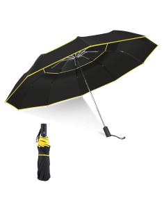 Paraguas de Golf Kalolary 130 cm Automático Plegable Negro