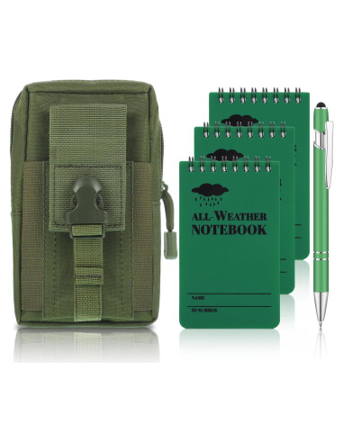 Cuaderno Impermeable Prudiut 3 Pcs Verde 7,62x12,7cm