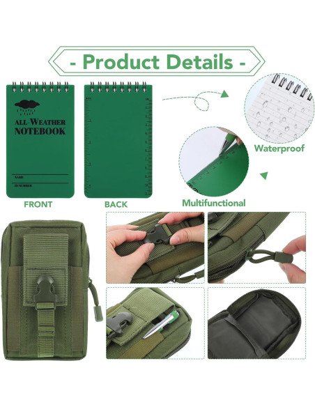 Cuaderno Impermeable Prudiut 3 Pcs Verde 7,62x12,7cm Cuaderno Impermeable Prudiut 3 Pcs Verde 7,62x12,7cm
