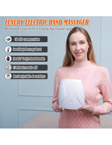 Masajeador de Manos Eléctrico Woolala con Calor y Compresión