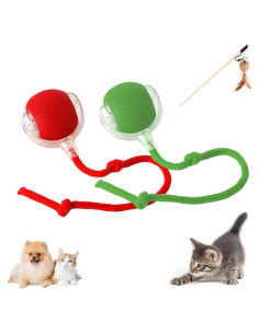 Bola Interactiva para Gatos y Perros Rollie - Rojo y Verde