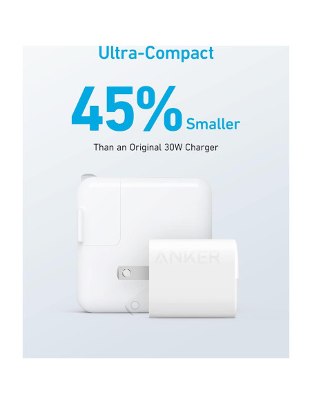 Cargador Anker 323 USB-C 33W Plegable Blanco