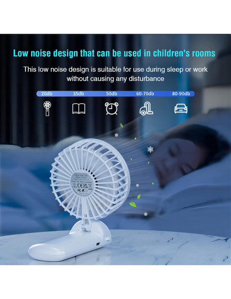 Ventilador de Mano Psecici AO-818 Plegable 180 4 Velocidades